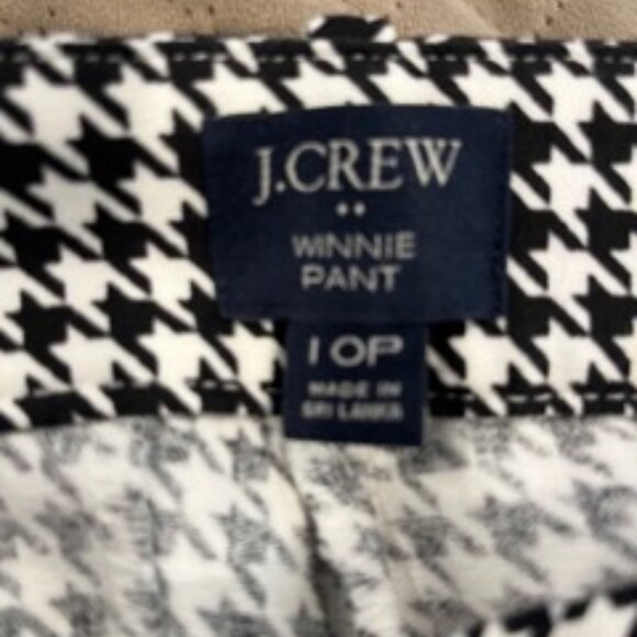 JCrew Factory Winnie Pant 10P Houndstooth (Black and White) - Picture 4 of 7